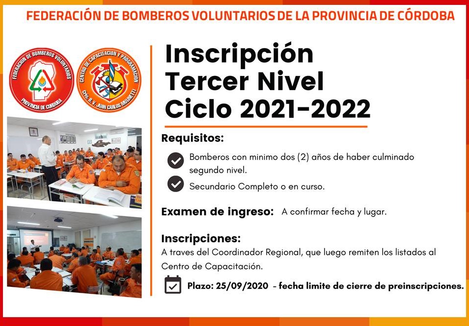 Inscripciones para ingresar al 3° Nivel Ciclo 2021 - 2022