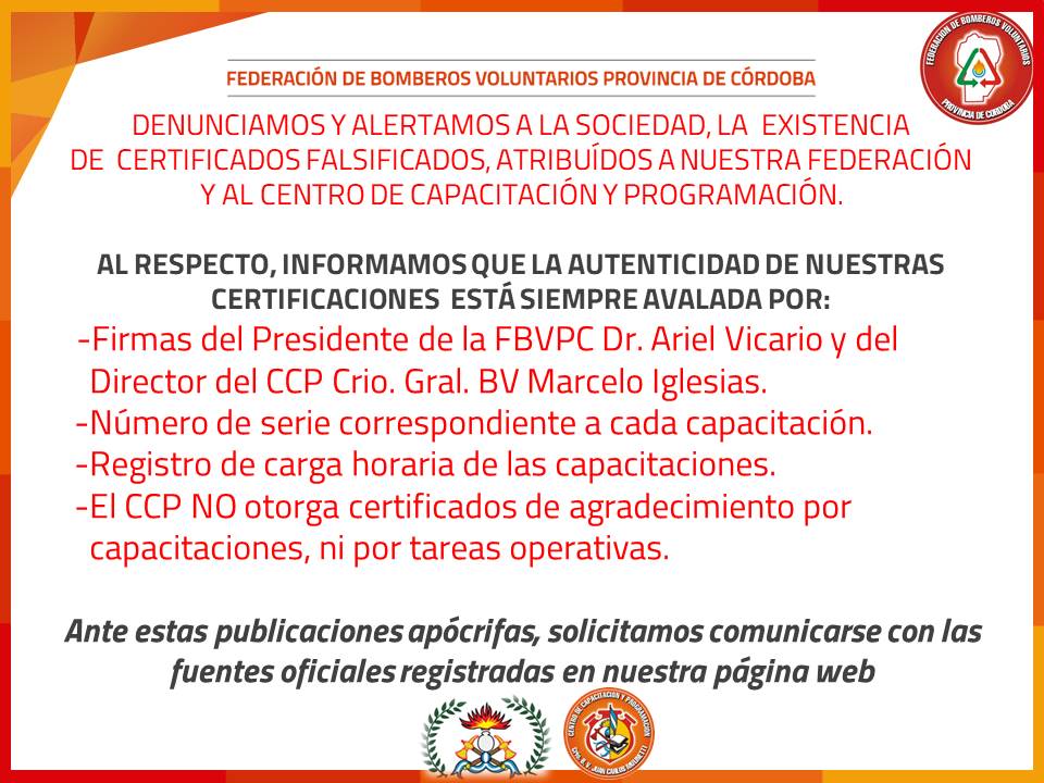 Denunciamos la circulaci�n de Certificados Falsificados
