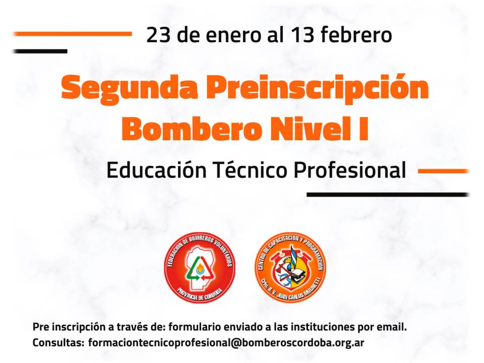 Propuesta Formativa Bombero Nivel I: Segunda Preinscripci�n