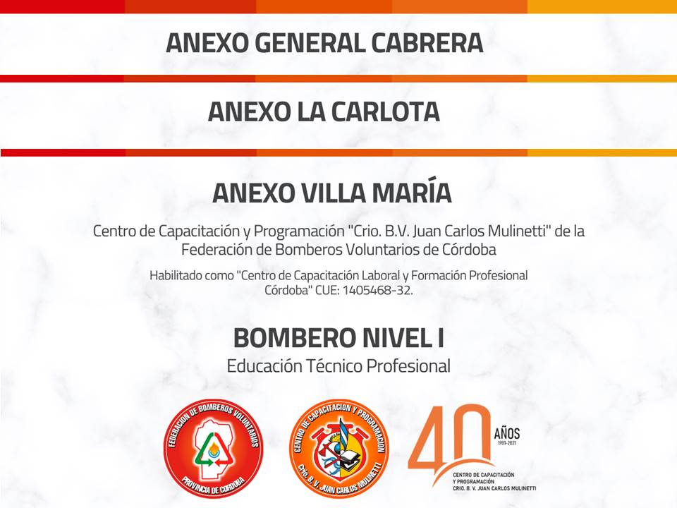 Apertura FTP-BNI: Anexos General Cabrera, La Carlota y Villa Mar�a