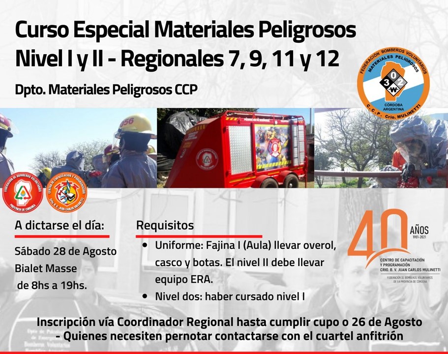 Departamento Materiales Peligrosos: Curso Especial I y II