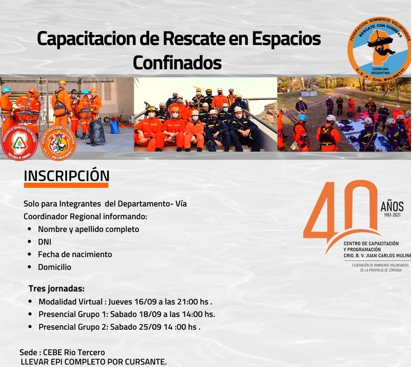 Capacitaci�n de Rescate en Espacios Confinados