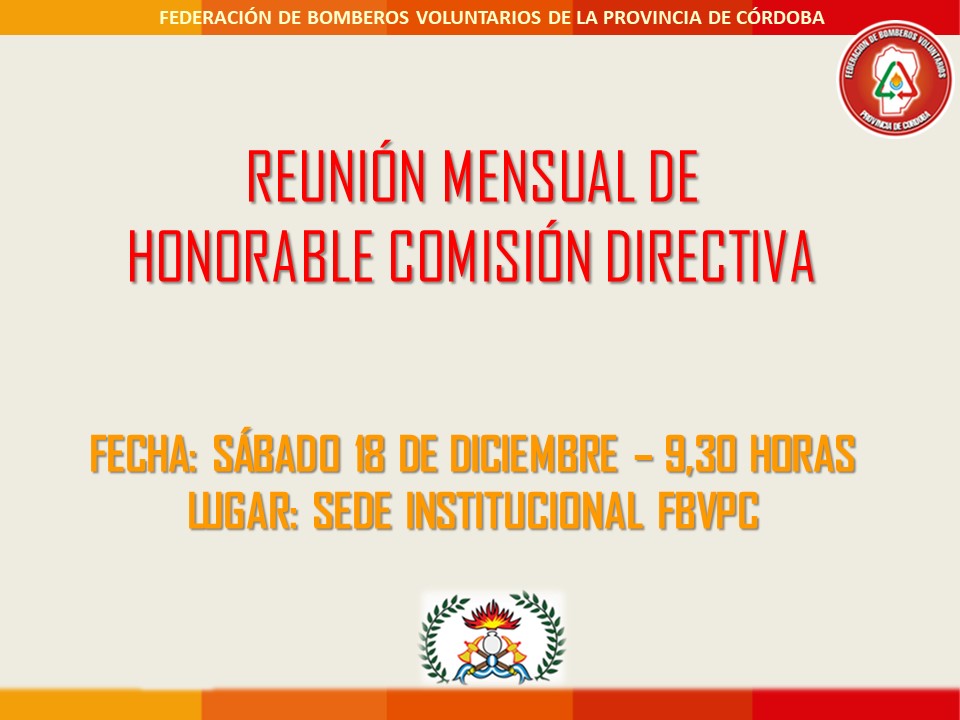 Reuni�n Mensual de Honorable Comisi�n Directiva