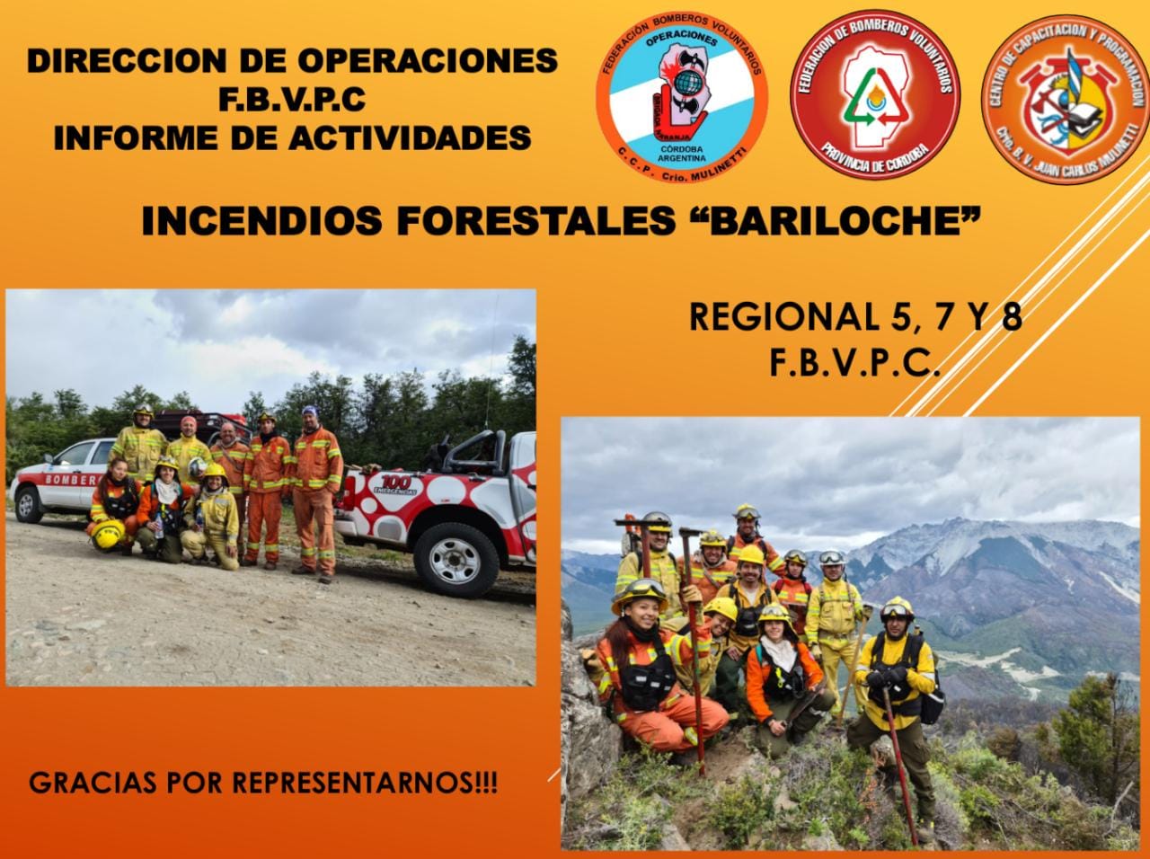 Nuestra Federaci�n trabaja en los Incendios Forestales de Bariloche
