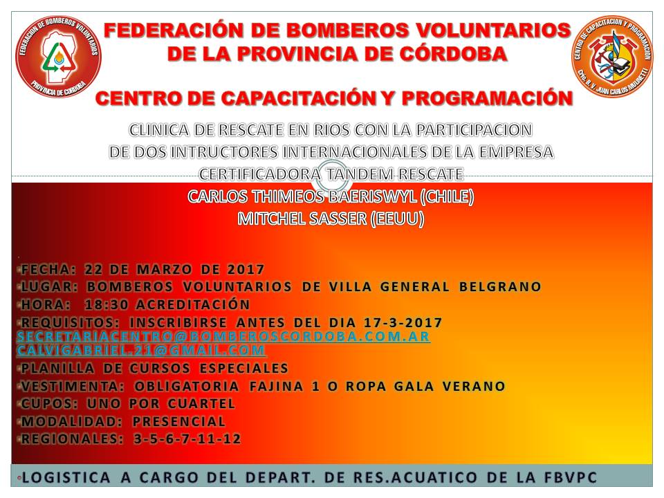 Cl�nica Internacional de Rescate en R�os en Villa General Belgrano