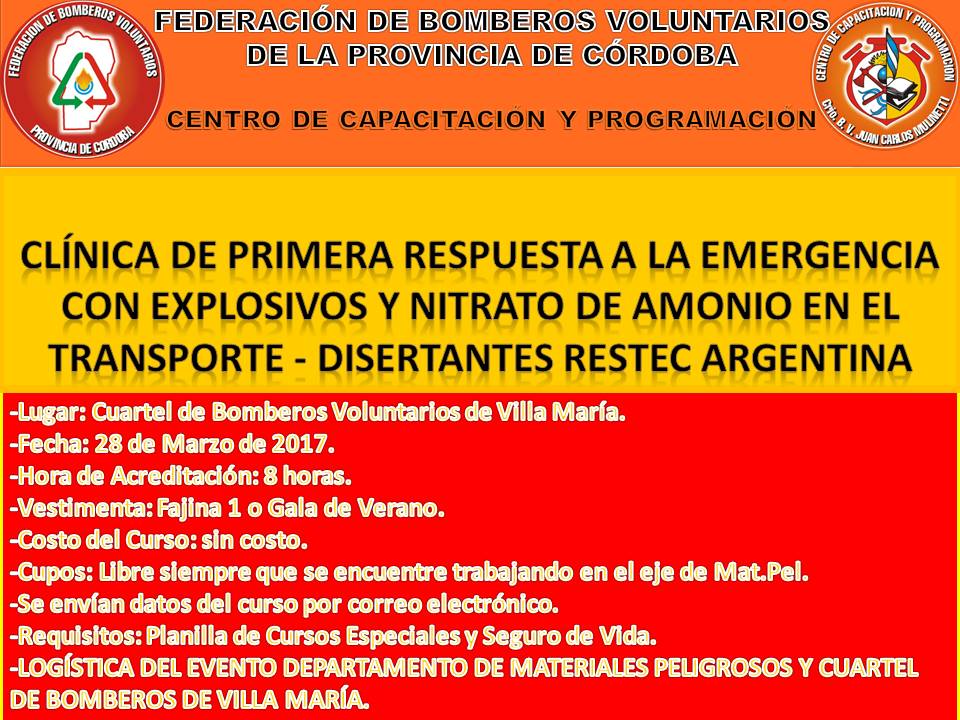 Cl�nica de 1� Respuesta a la Emergencia Explosivos y Nitrato de Amonio