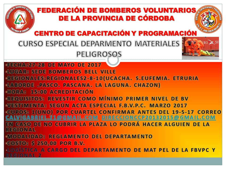 Curso Especial Departamento Materiales Peligrosos